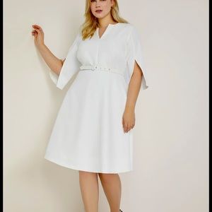 NWT White slit sleeve dress from Eloquii. Size 16